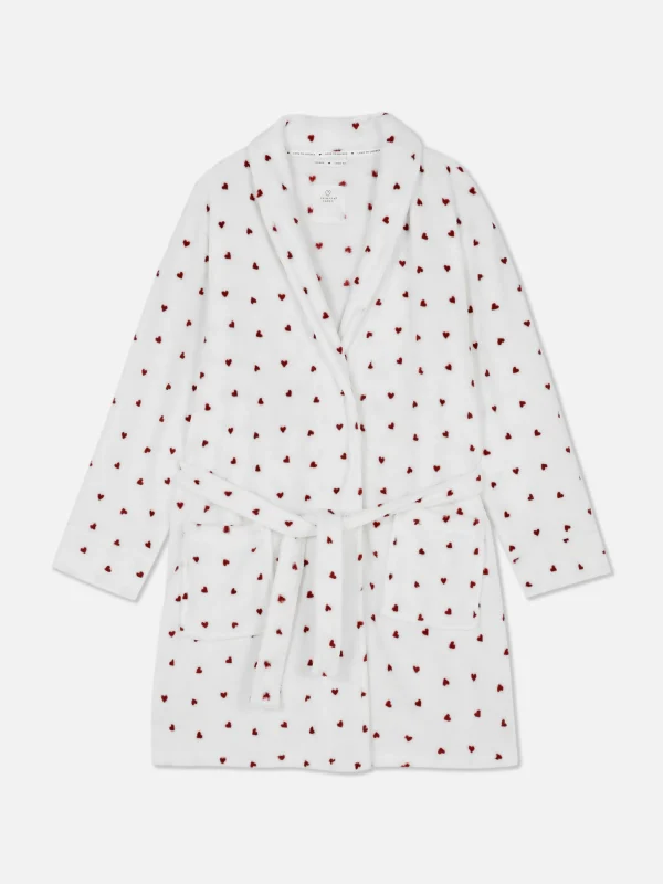 Peignoir Duveteux à Motifs