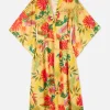 Peignoir En Satin à Imprimé Floral Tropical