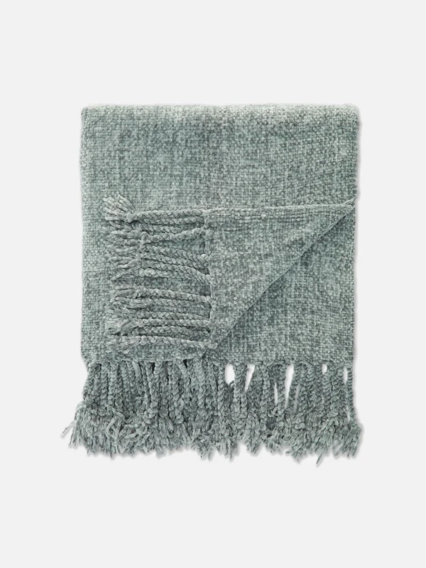 Petite Couverture En Chenille à Pampilles