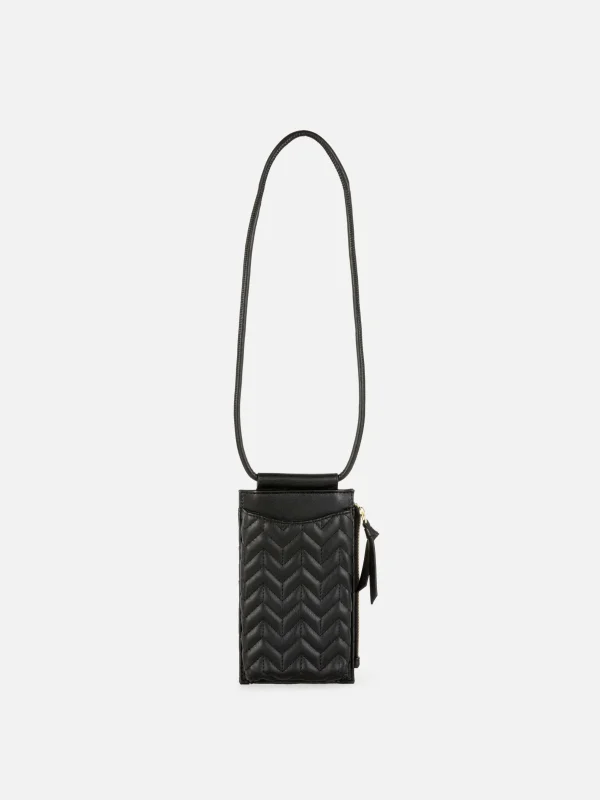 Pochette Pour Téléphone Zippée Et Matelassée à Chevrons