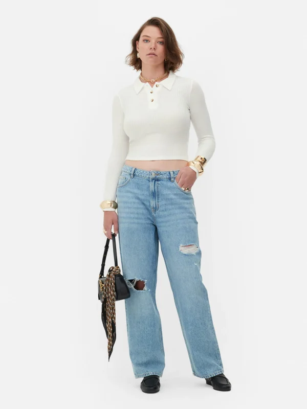 Polo Côtelé à Manches Longues Rita Ora