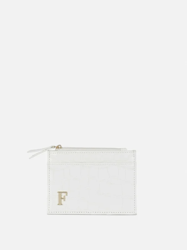 Porte-cartes Effet Croco à Initiale