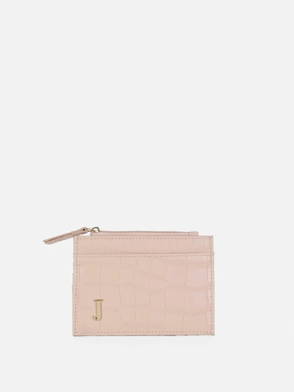 Porte-cartes Effet Croco à Initiale