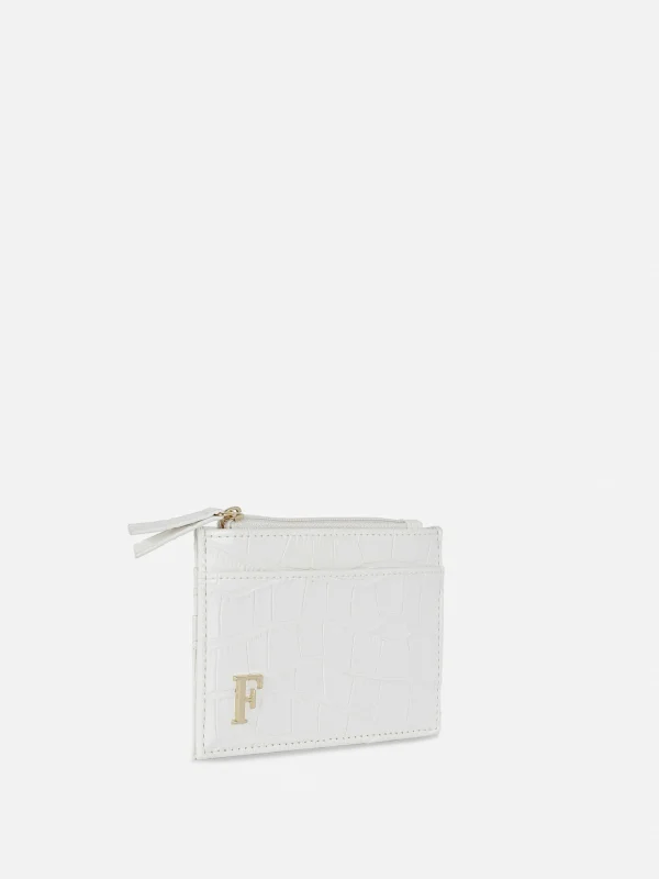 Porte-cartes Effet Croco à Initiale