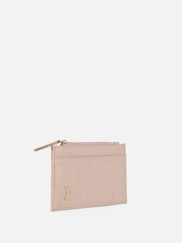 Porte-cartes Effet Croco à Initiale