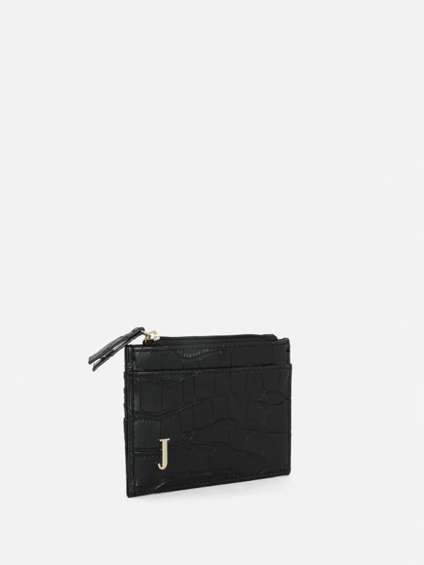 Porte-cartes Effet Croco à Initiale