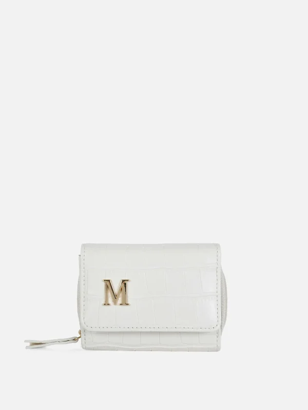 Porte-monnaie En Simili Cuir Effet Croco Avec Initiale