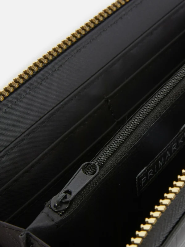 Porte-monnaie Zippé En Imitation Croco à Initiale