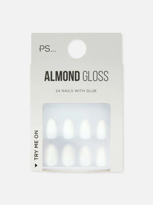 PS... Faux Ongles Brillants En Forme D'amande
