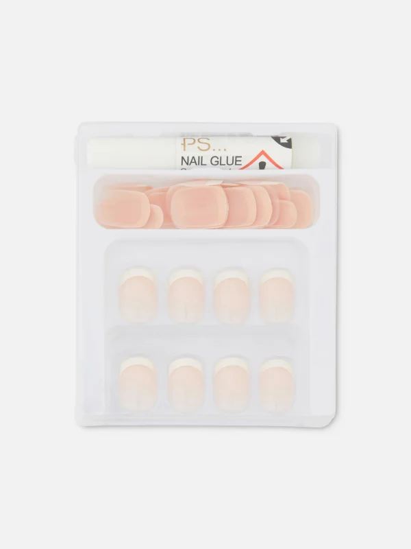 PS... Faux Ongles Brillants à Pointe Carrée