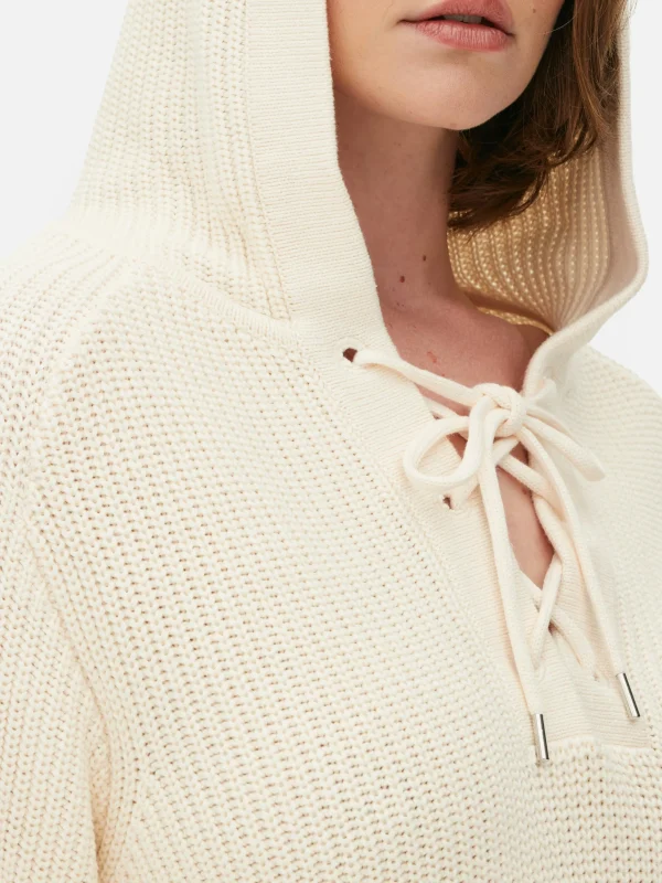 Pull à Capuche à Lacet En Treillage Sur Le Devant