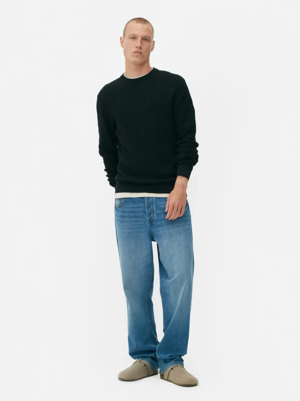 Pull à Col Ras-du-cou En Point De Panier Tressé