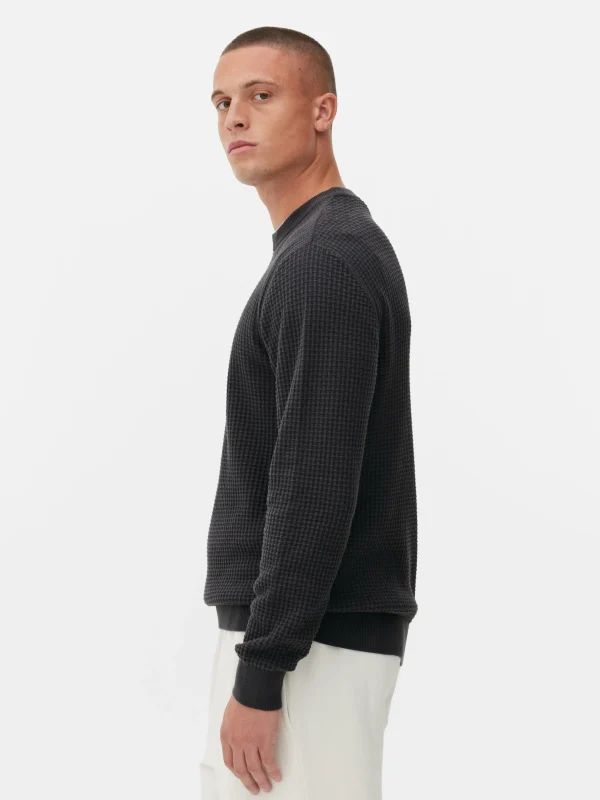 Pull à Col Ras-du-cou En Point De Panier Tressé