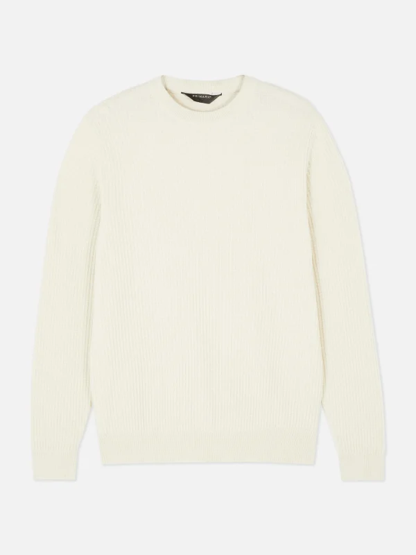 Pull à Col Ras-du-cou En Point De Panier Tressé