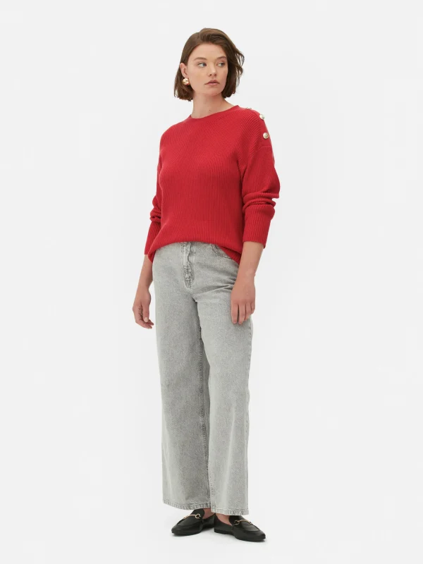 Pull à Col Ras-du-cou Et à Boutons