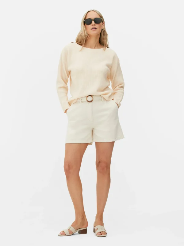 Pull à Encolure Bateau Et à épaules Boutonnées