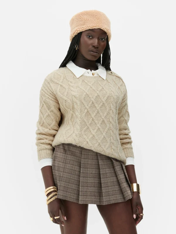 Pull Boutonné En Maille Torsadée Rita Ora