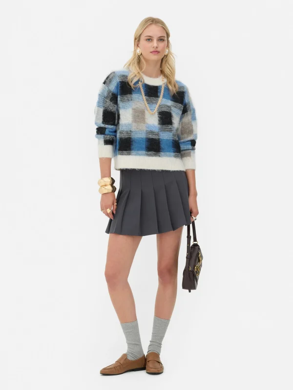 Pull Brossé à Carreaux Rita Ora