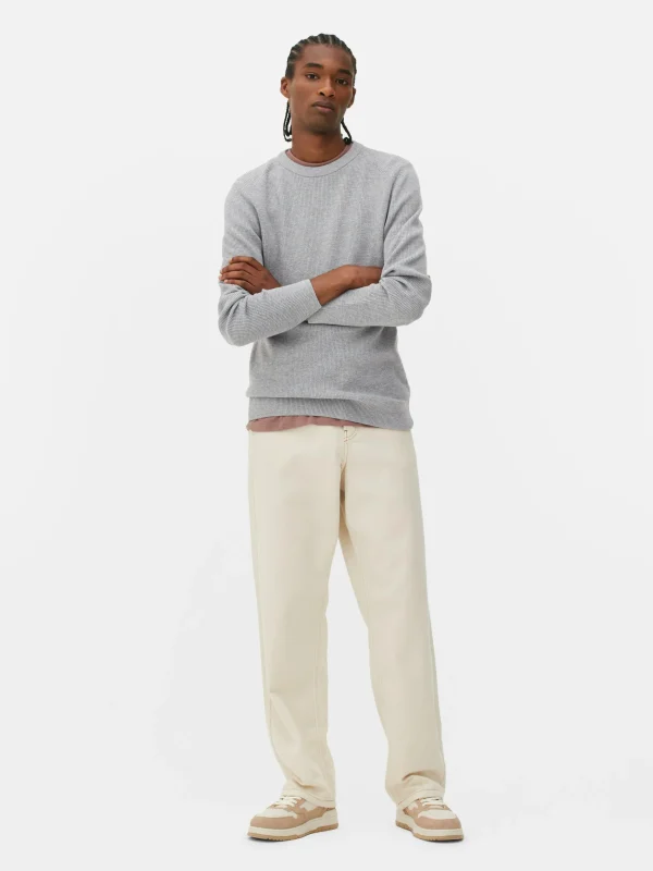 Pull Côtelé à Col Ras-du-cou