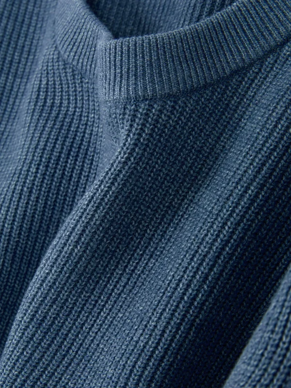 Pull Côtelé à Col Ras-du-cou