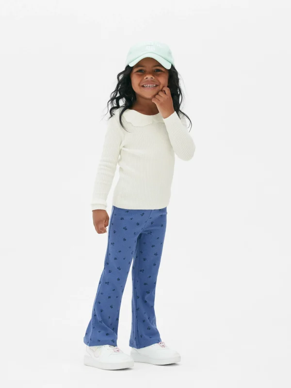 Pull Côtelé Avec Col à Volants