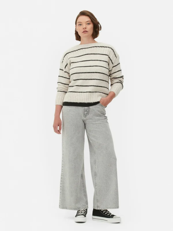 Pull Droit à Rayures
