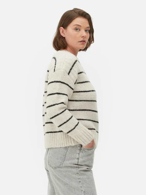 Pull Droit à Rayures