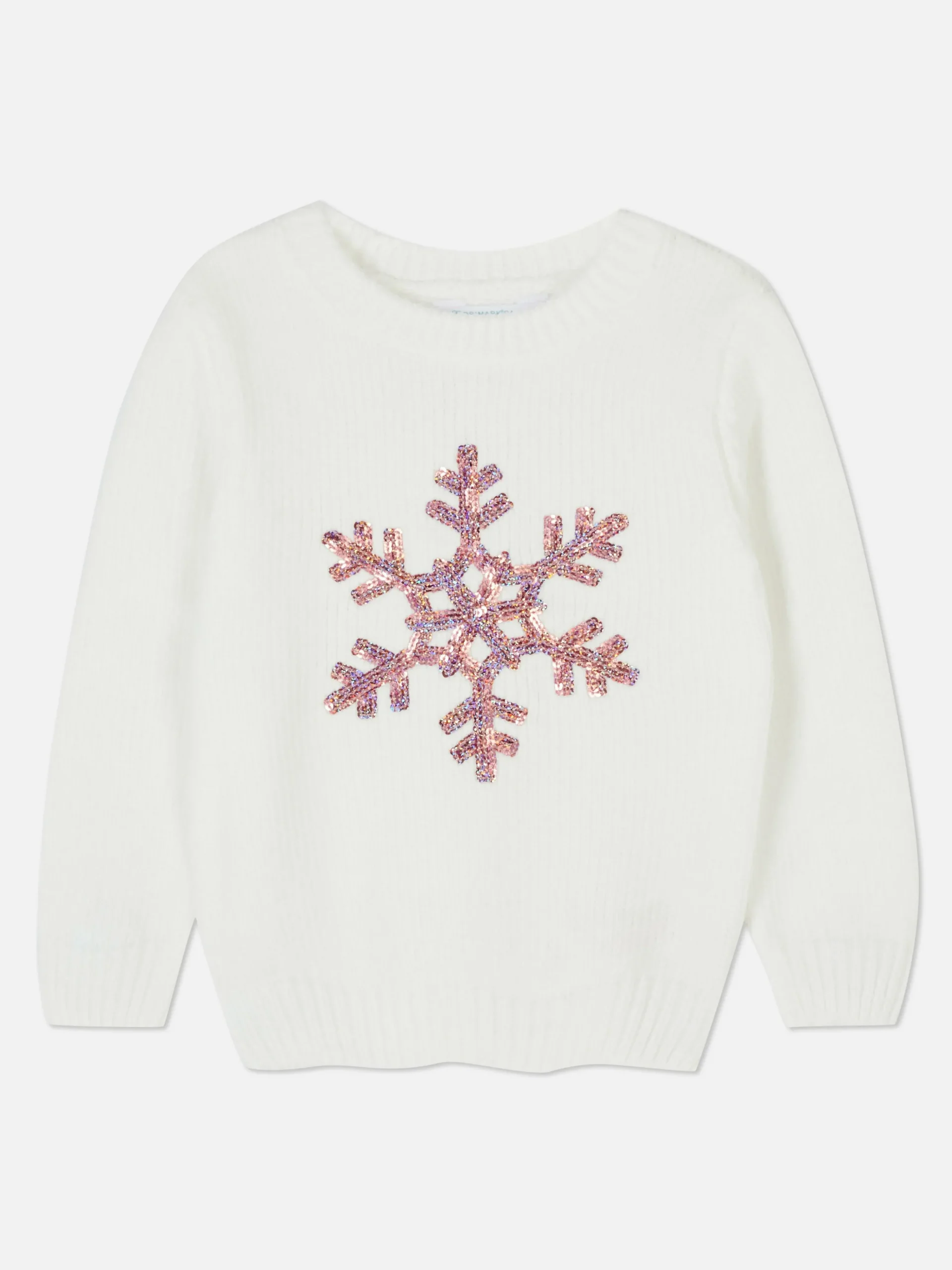 pull_en_chenille__sequins_0.webp Pull En Chenille à Sequins Et Flocons De Neige