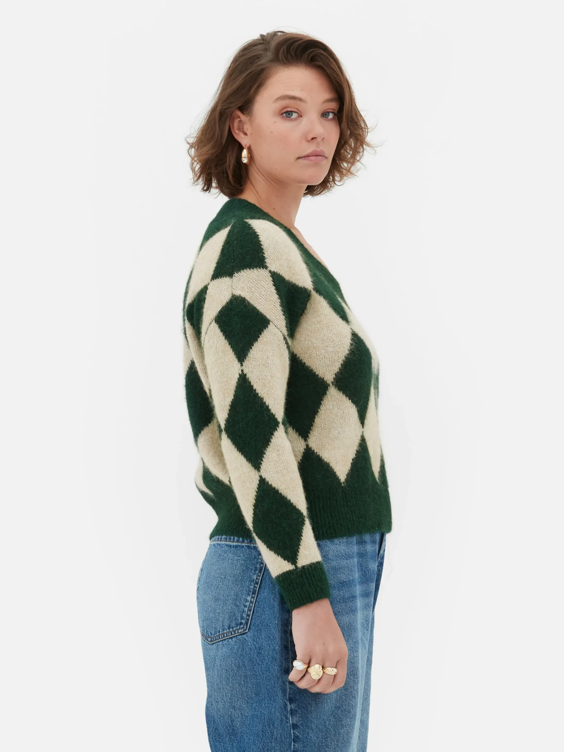 pull_en_maille__col_en_v__3.webp Pull En Maille à Col En V Et Motif Losanges Rita Ora