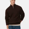 Pull En Maille Côtelée à Col Zippé