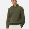 Pull En Maille Côtelée à Col Zippé