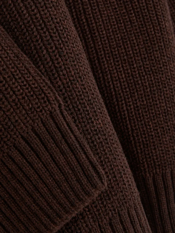 Pull En Maille Côtelée à Col Zippé