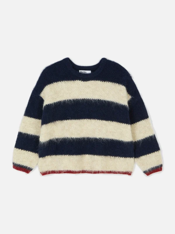 Pull En Maille Duveteuse à Rayures Rita Ora