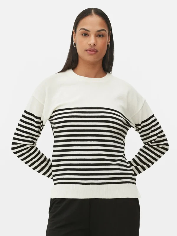 Pull En Maille Fine à Col Ras-du-cou