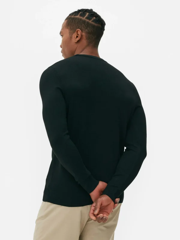 Pull En Maille Fine à Col Ras-du-cou