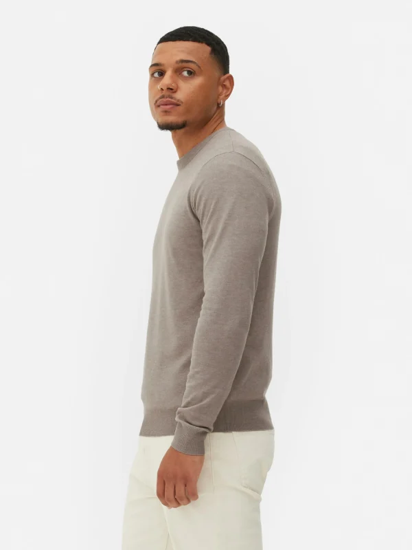 Pull En Maille Fine à Col Ras-du-cou