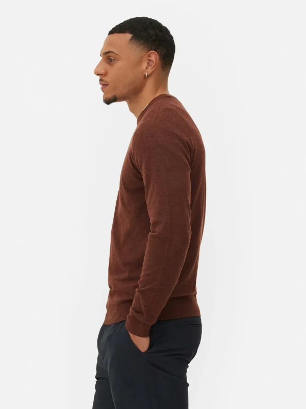 Pull En Maille Fine à Col Ras-du-cou