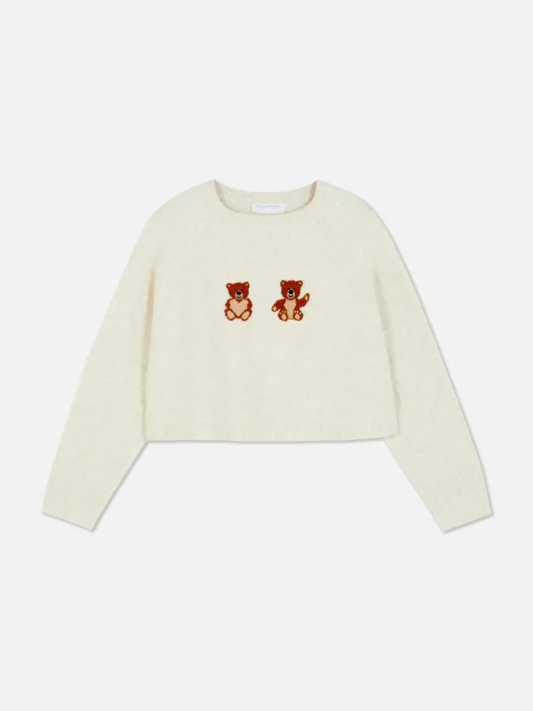 Pull En Maille Ours En Peluche