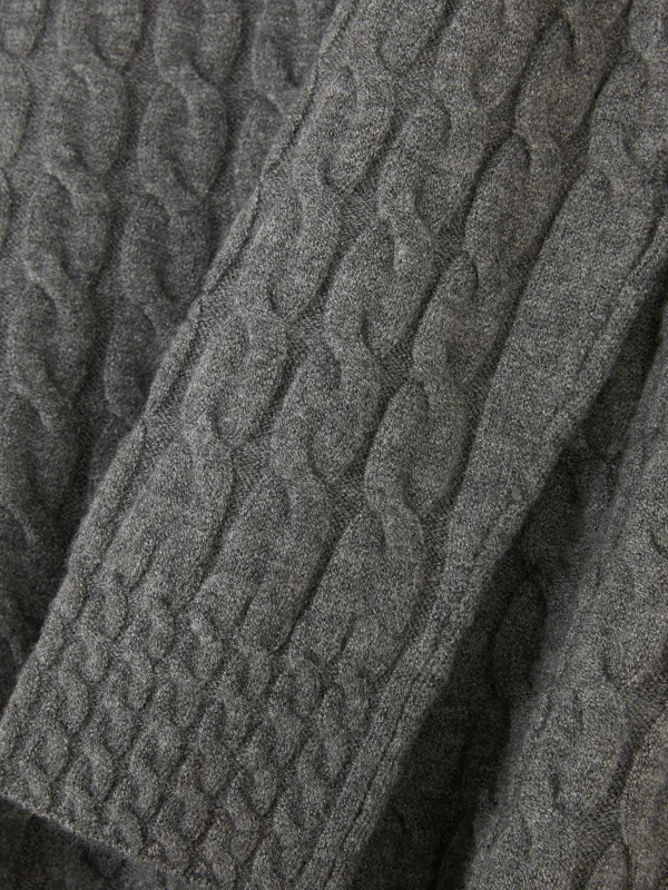 Pull En Maille Torsadée à Col Montant