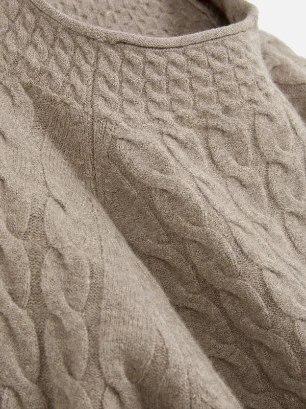 Pull En Maille Torsadée à Col Montant