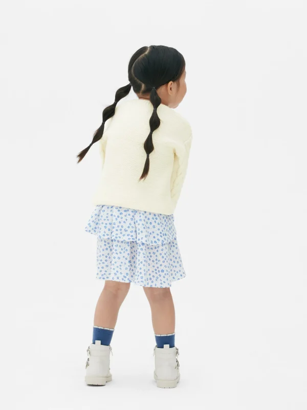 Pull En Maille Torsadée à Fleurs Brodées