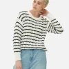 Pull En Maille Torsadée à Rayures