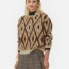 Pull En Tricot à Motif Losange Rita Ora