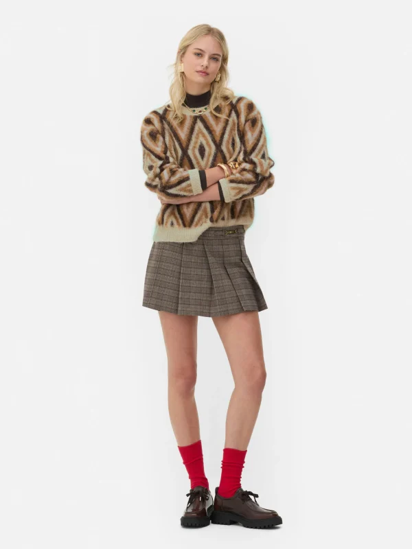 Pull En Tricot à Motif Losange Rita Ora