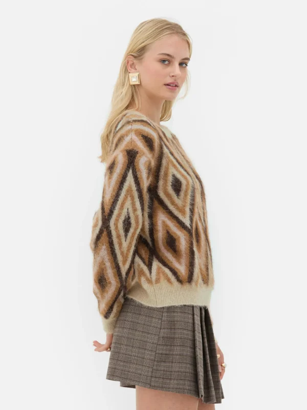 Pull En Tricot à Motif Losange Rita Ora