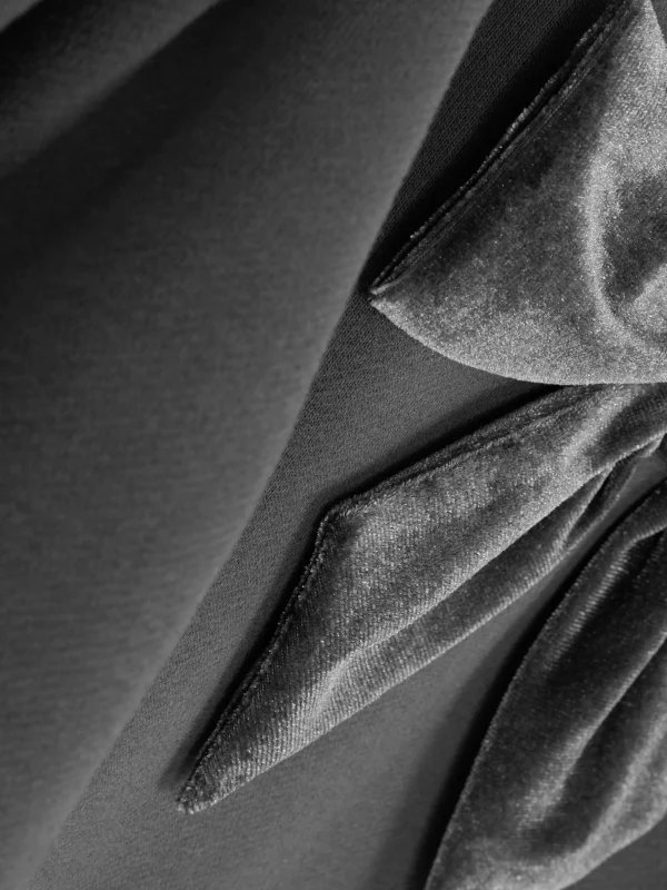 Pull En Velours à Manches Bouffantes Avec Nœud