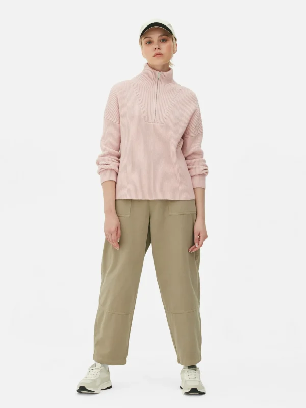 Pull Tricoté à Encolure Zippée