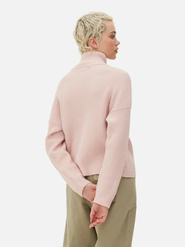 Pull Tricoté à Encolure Zippée