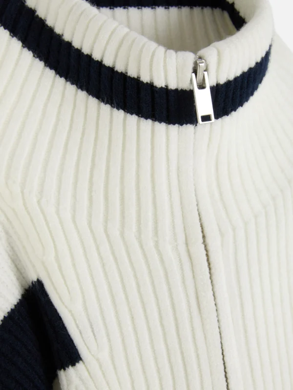 Pull Tricoté à Encolure Zippée