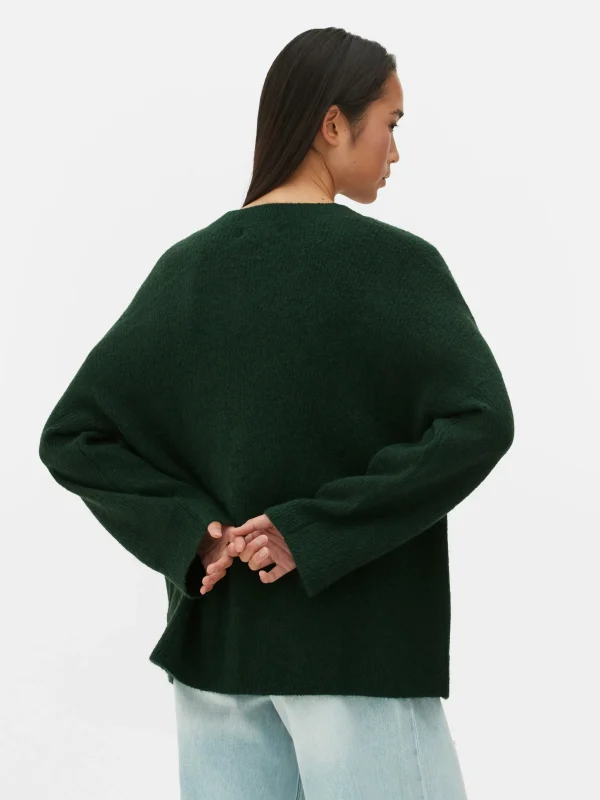 Pull Tricoté Avec Manches à Revers